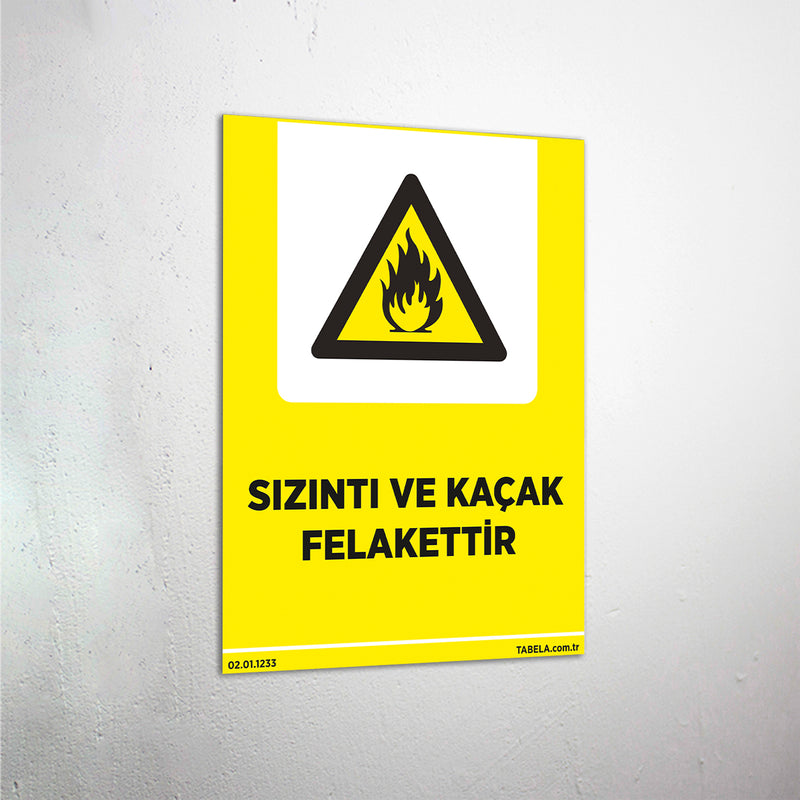 Sızıntı ve Kaçak Felakettir Levhası
