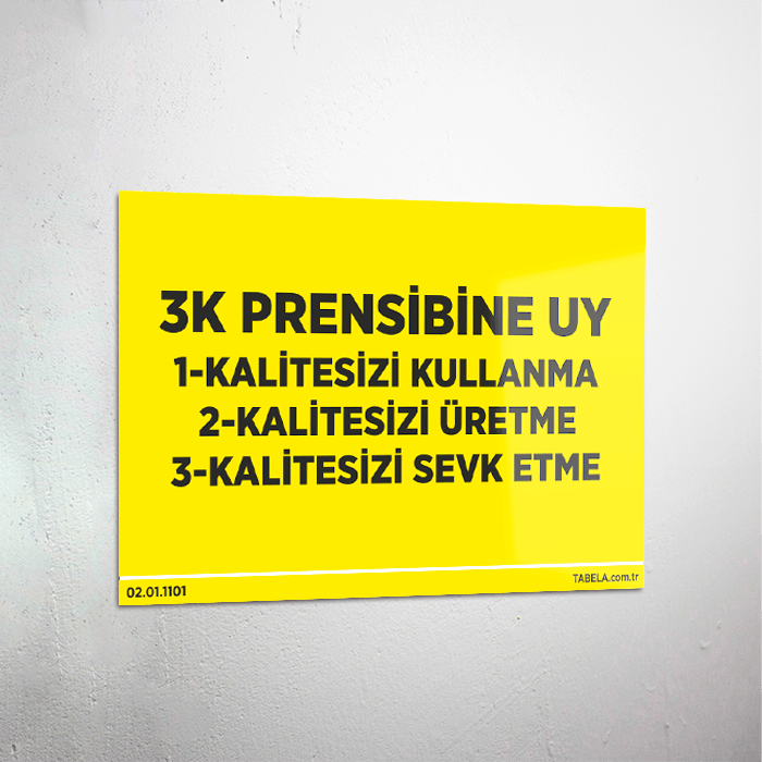 3K Prensibine Uy Levhası