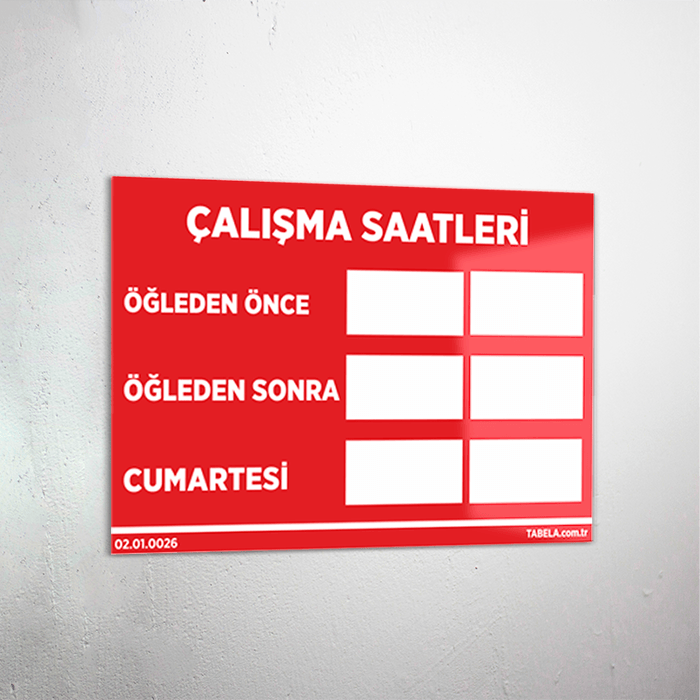 iş yeri çalışma saatleri