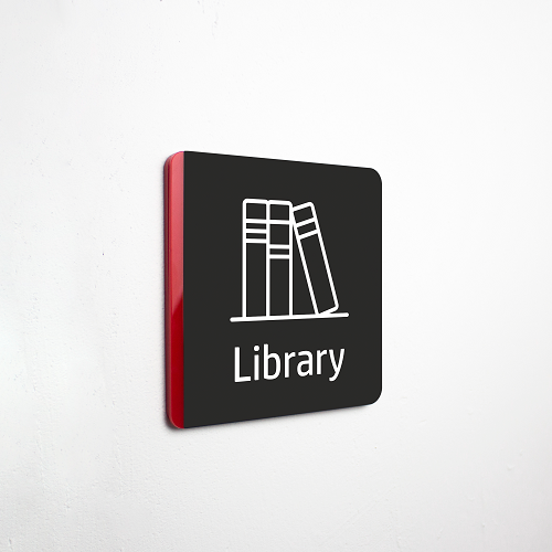 Library Sign - İngilizce Kütüphane İsimliği