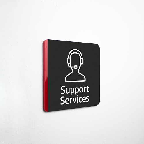 Support Services Sign - İngilizce Destek Hizmetleri İsimliği
