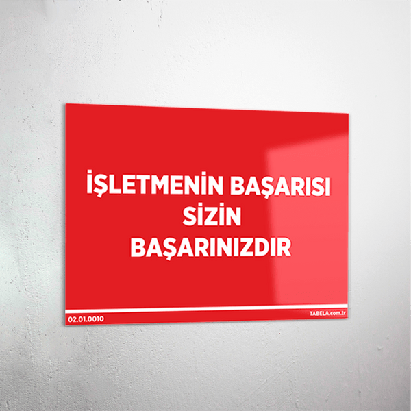 işletme slogan levhası