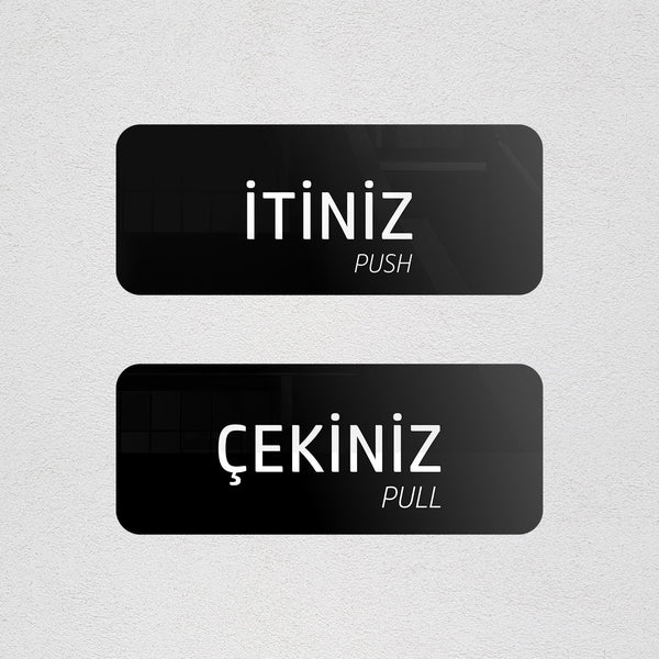 İtiniz - Çekiniz Kapı İsimliği Seti