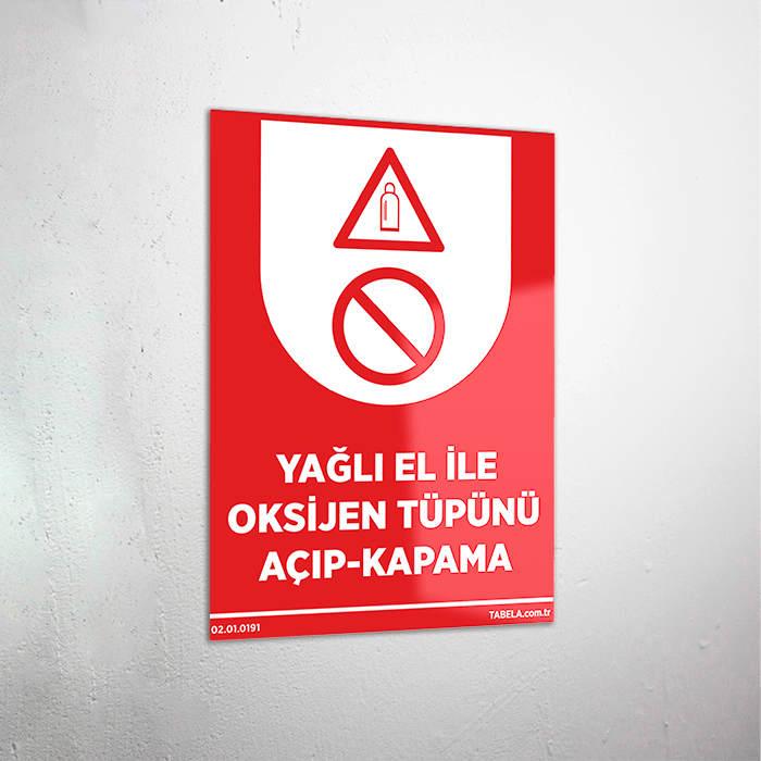 oksijen tüpü levhası