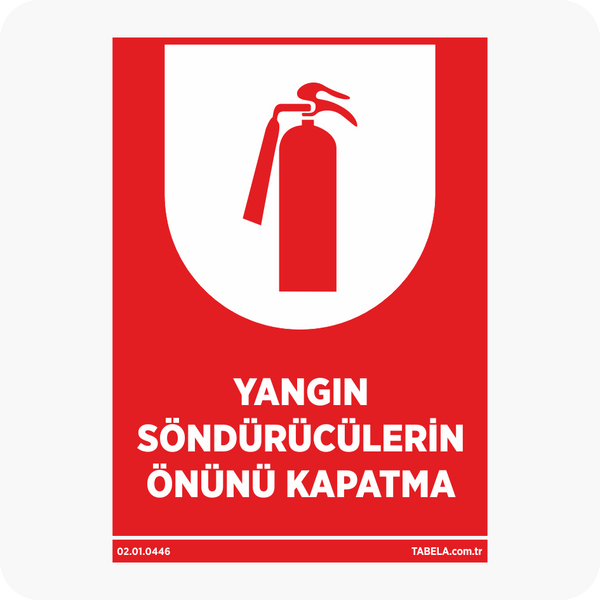 Yangın Söndürücülerin Önünü Kapatma Levhası