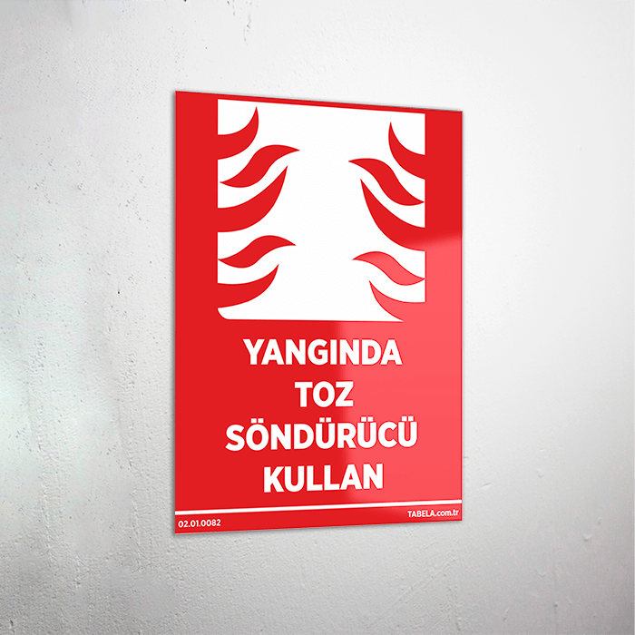 Yangında Toz Söndürücü Kullan Levhası